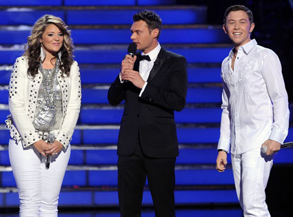 American Idol, Ryan Seacrest, Lauren Alaina, Scotty McCreery American Idol, Ryan Seacrest, Lauren Alaina, Scotty McCreery